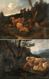 Zwei Landschaften Mit Tieren (2 Works) Zwei Landschaften Mit Tieren (2 Works)