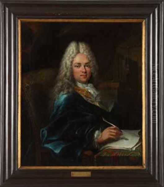 Portrait Eines Edlen Herrn Mit Perucke In Seinem Schreibzimmer - view 1