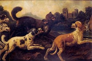 Chiens Attaquant Un Renard