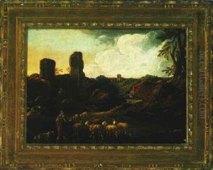 Southern Landscape With A Herdsman And His Flock Southern Landscape With A Herdsman And His Flock
