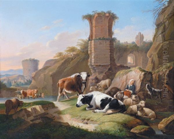 Ruhendes Vieh In Der Romischen Campagna - view 1
