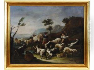 Paesaggio Montano Con Pastori E Armenti by Philipp Peter Roos