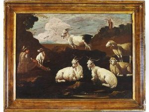 Paesaggio Montano Con Pastore E Armenti Paesaggio Montano Con Pastore E Armenti