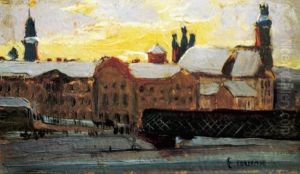 Widok Na Stare Miasto Od Pragi by Otton Edward Borzemski