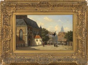 Dutch Street Scene by Frederik Roosdorp