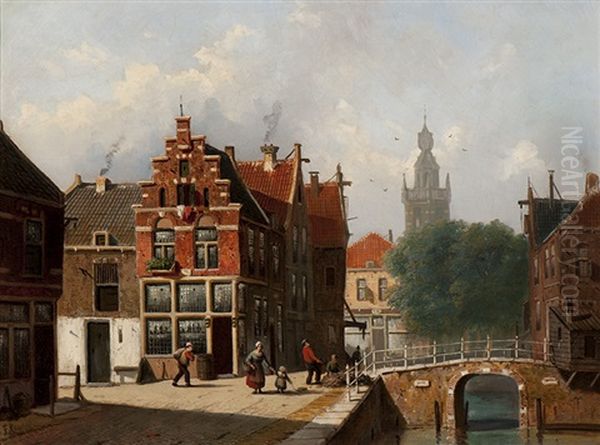Dutch Townscape With A View Of A Church Tower - view 1