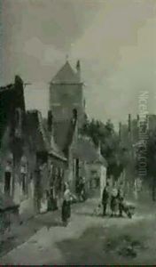 Dutch Street Scene, Midday by Frederik Roosdorp