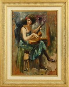Femme A La Guitare (+ Portrait De Dame, Verso)