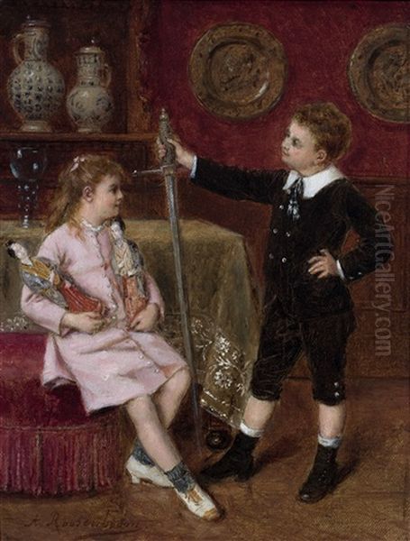 Two Children In An Interior - view 1