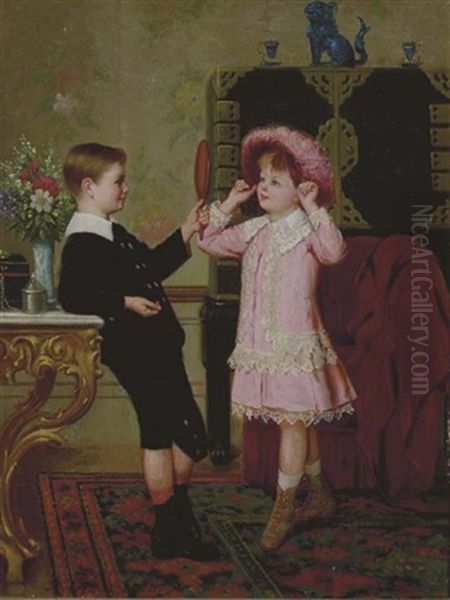 Two Children Playing Dress Up - view 1