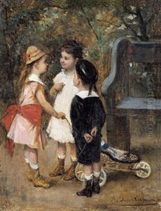 Spelende Kinderen In Een Park by Albert Roosenboom