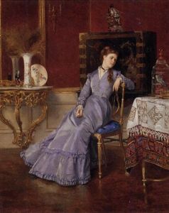 A Young Beauty In A Parlor by Albert Roosenboom