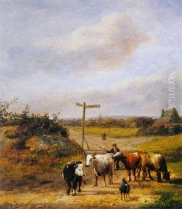 A Peasant Tending His Cattle by Albert Roosenboom
