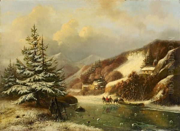 Winterliche Flusslandschaft - view 1