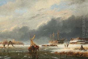 Le Dechargement Du Trois-mats Pris Dans La Glace
