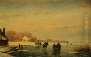 Les Patineurs by Nicolaas Johannes Roosenboom