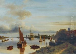 View On The River Maas And The City Of Dordrecht