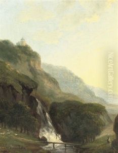 The Waterfall by Nicolaas Johannes Roosenboom