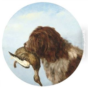 A Griffon Holding A Duck by Nicolaas Johannes Roosenboom