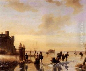 The Pleasure Trip: Elegant Figures On The Ice by Nicolaas Johannes Roosenboom