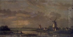 Pecheurs Tirant Leurs Filets En Hollande by Nicolaas Johannes Roosenboom