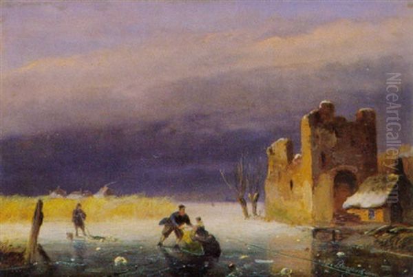 Hollandische Winterlandschaft Mit Ruine - view 1