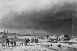 Beach At Scheveningen by Nicolaas Johannes Roosenboom