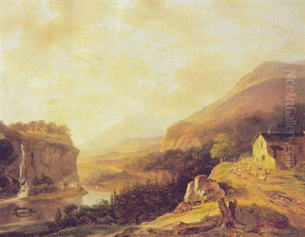 A Mountainous River Landscape - view 1