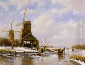 Winter Scene by Nicolaas Johannes Roosenboom