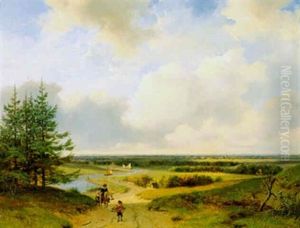 Falkenjager In Einer Weiten Hollandischen Landschaft