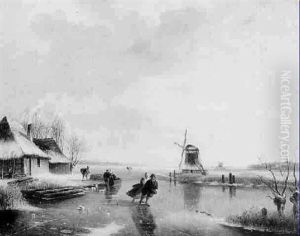 Skaters On A Frozen River