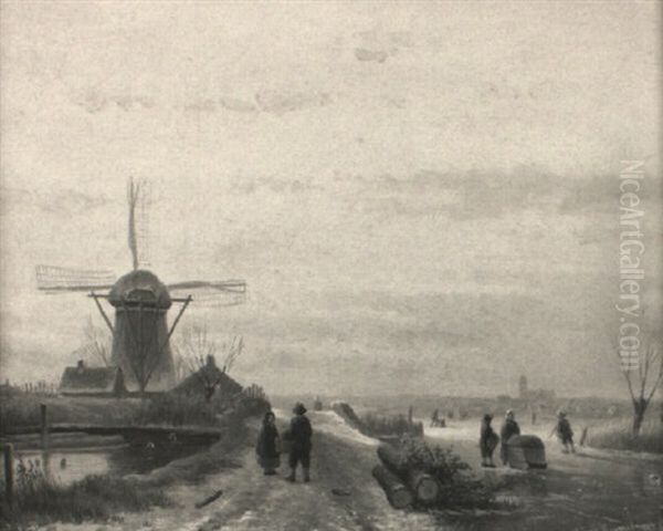 Hollandische Kanallandschaft Im Winter - view 1