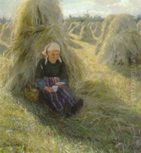 Kvinna Vid Hostack by Gerda Roosval-Kallstenius