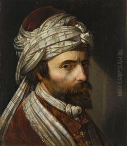 A Tronie Of A Man, Head And Shoulders, Wearing A Turban