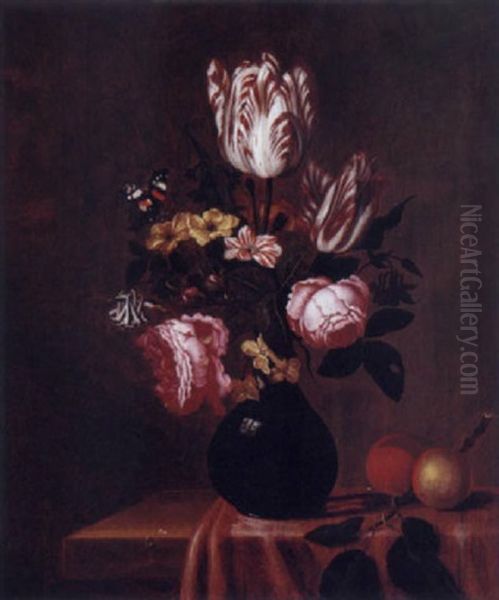 Vase De Fleurs Sur Un Entablement - view 1