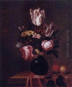 Vase De Fleurs Sur Un Entablement