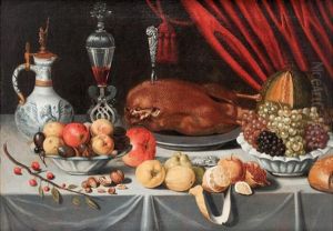 Nature Morte Au Canard Roti, Coupes De Fruits Et Verre Facon De Venise Nature Morte Au Canard Roti, Coupes De Fruits Et Verre Facon De Venise