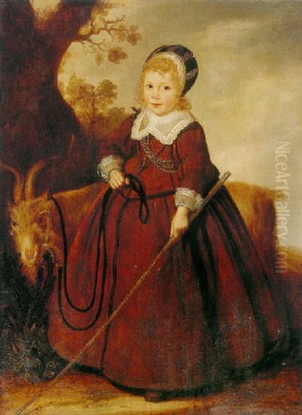 Young Girl With A Billygoat - view 1
