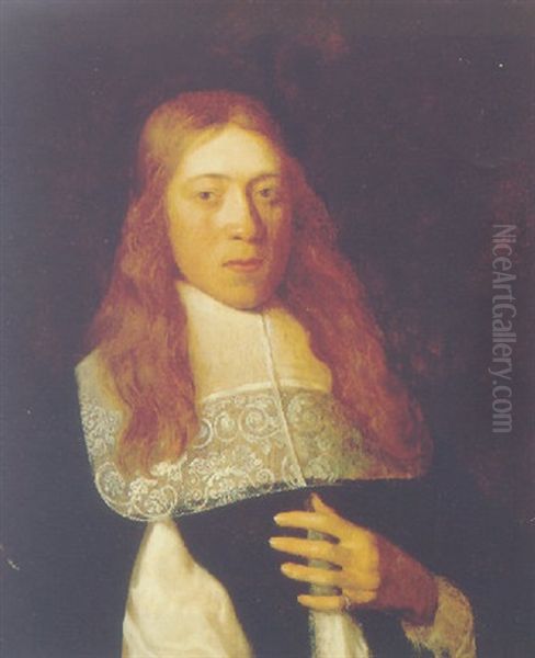 Portrait Of A Young Man Wearing Black Costume With Slashed Sleeves And White Cuff - view 1