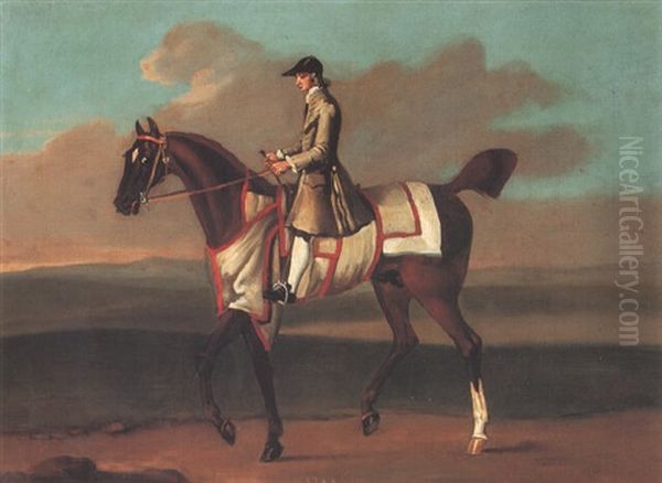 "star," A Chestnut Racehorse With Groom Up - view 1