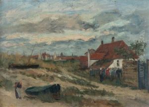 Village De Pecheurs by Felicien Rops