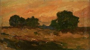 Paysage, Soleil Couchant by Felicien Rops