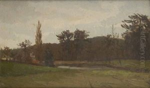 Paysage Avec Etang by Felicien Rops