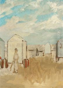 Cabines En Mer Du Nord - Badhokjes Aan De Noordzee by Felicien Rops