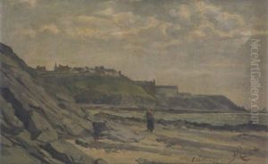 Promenade Sur La Plage A Essonnes by Felicien Rops