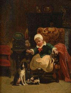 Enfant Jouant Avec Les Chiots
