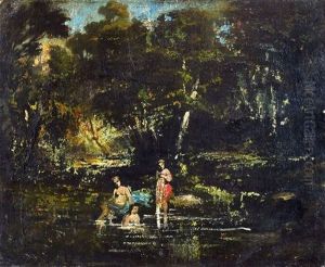 Les Trois Baigneuses by Camille Joseph Etienne Roqueplan
