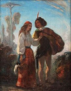 La Rencontre by Camille Joseph Etienne Roqueplan
