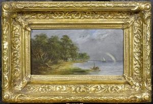 Uferlandschaft Mit Segelschiffen (pair)