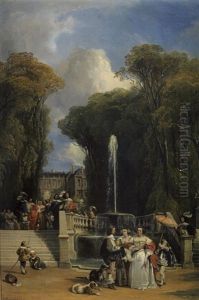 La Promenade Dans Le Parc by Camille Joseph Etienne Roqueplan